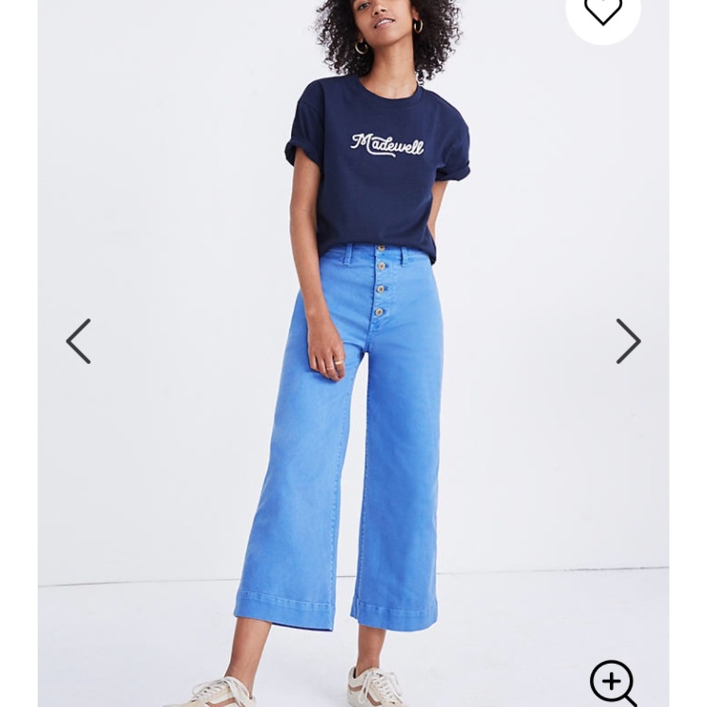 Tall Emmett wide leg crop pants: front button